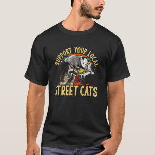 T-shirt Soutenez les chats des rues locaux ! Raton laveur,