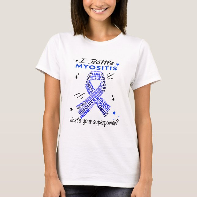 T-shirt Soutenez les dons de guerriers Myositis (Devant)