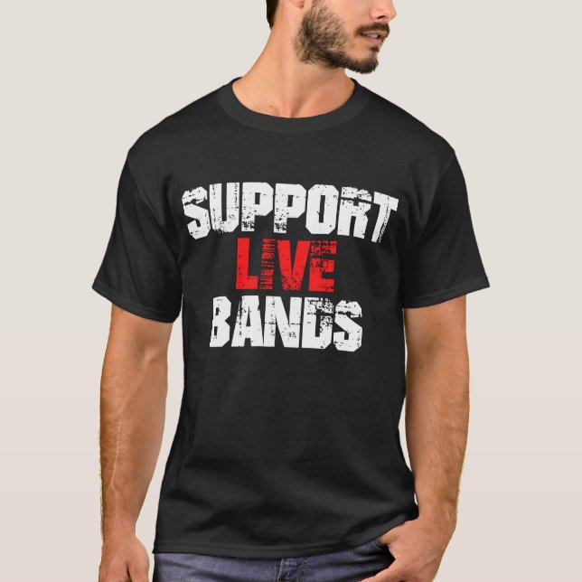 T-shirt Soutenez les groupes live (Devant)