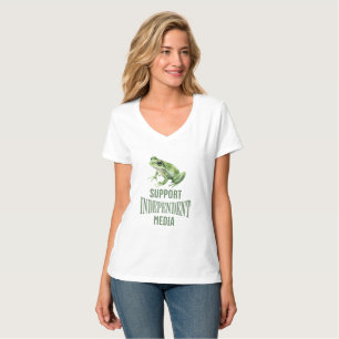 T-shirt Soutenez les médias indépendants Frog aquarelle
