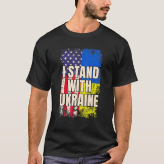 T-shirt Soutenez l'Ukraine avec le drapeau ukrainien