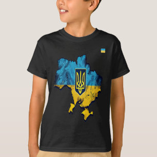 T-shirt Soutenez L'Ukraine - Carte De L'Ukraine Libre Avec