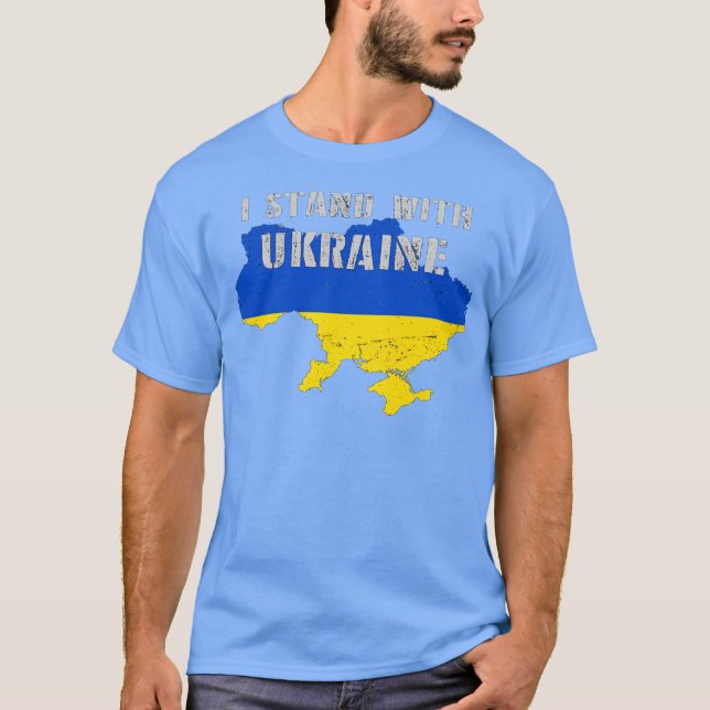 T-shirt Soutenez l'Ukraine Je suis avec l'Ukrainien (Devant)