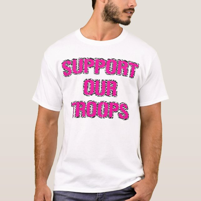 T-shirt Soutenez notre pièce en t d'impression de zèbre de (Devant)