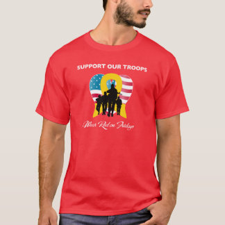 T-shirt Soutenez notre rouge d'usage de troupes le