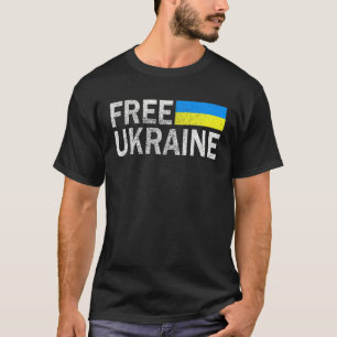 T-shirt Soutenez Ukraine I Stand With Ukraine Flag Free Uk