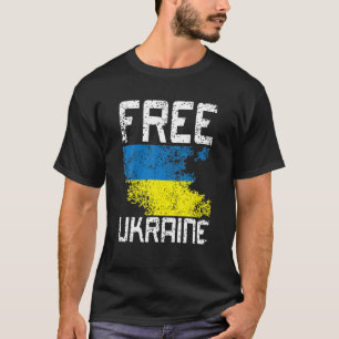 T-shirt Soutenez Ukraine I Stand With Ukraine Flag Free Uk