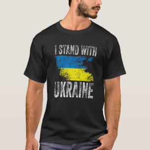 T-shirt Soutenez Ukraine I Stand With Ukraine Flag Free Uk