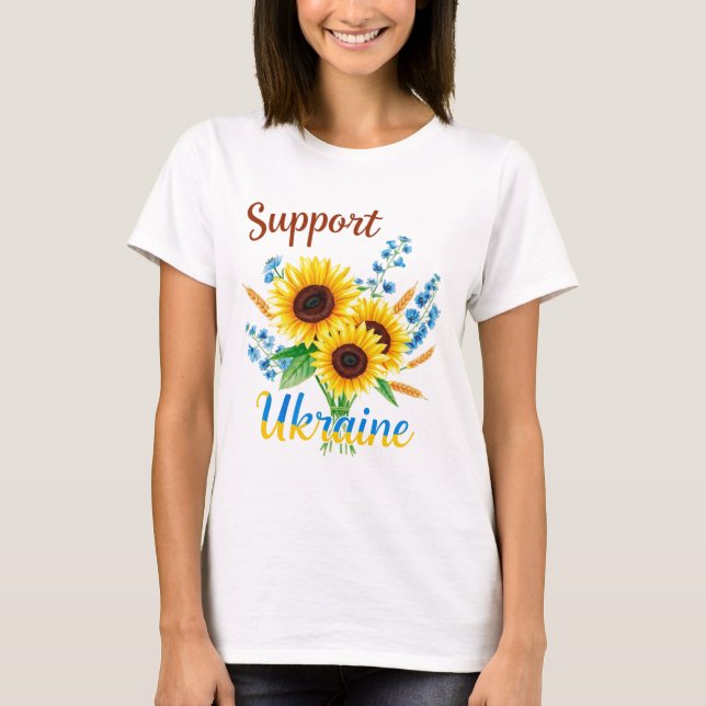 T-shirt Soutenez Ukraine Sunflower (Devant)