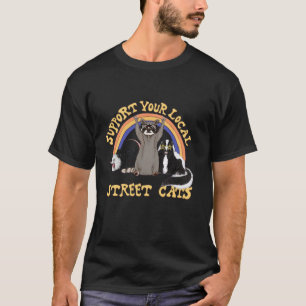 T-shirt Soutenez vos animaux locaux chats raton laveur mou
