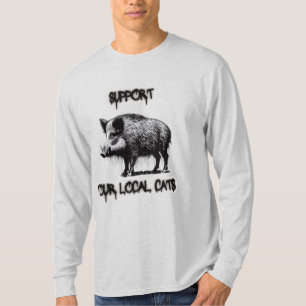 T-shirt soutenez vos chats locaux avec un sanglier