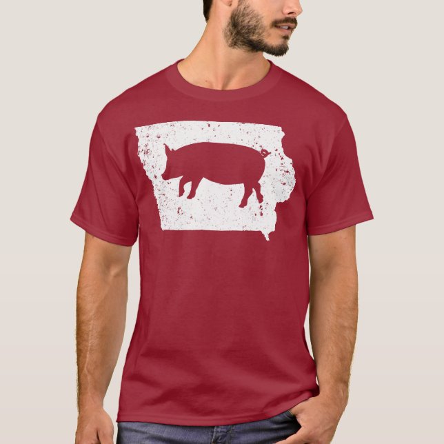 T-shirt Soutenez vos éleveurs de porcs Iowa locaux IA Pig  (Devant)