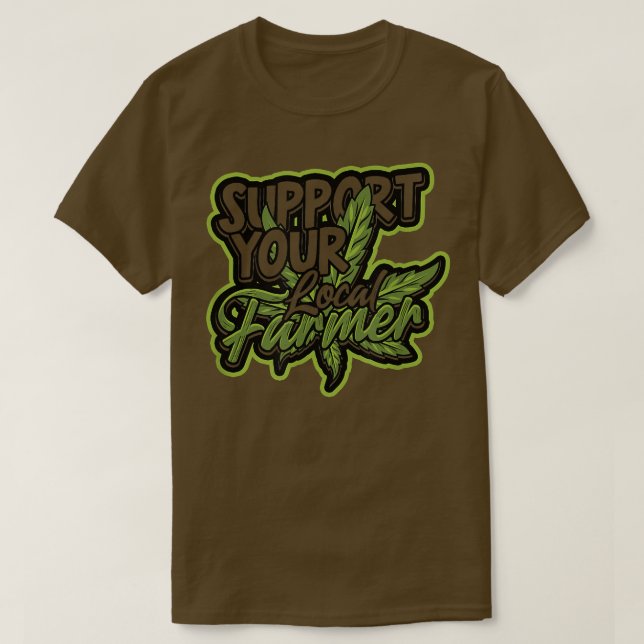 T-shirt Soutenez votre agriculteur local Trippy et High He (Design devant)