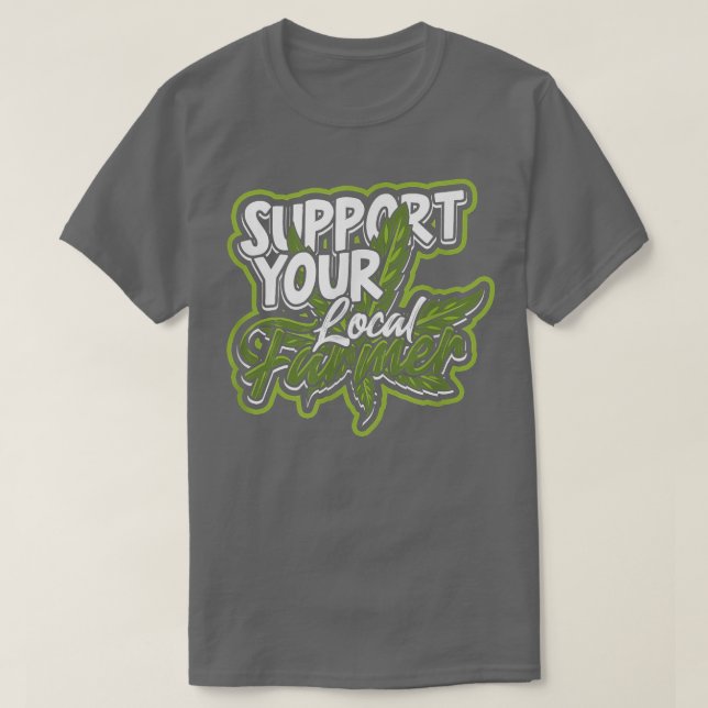 T-shirt Soutenez votre agriculteur local Trippy et High He (Design devant)