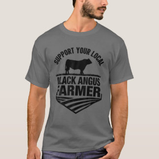T-shirt Soutenez votre fermier Black Angus local - Vache R
