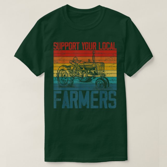 T-shirt Soutenez votre fermier local Cool Agriculture Retr (Design devant)