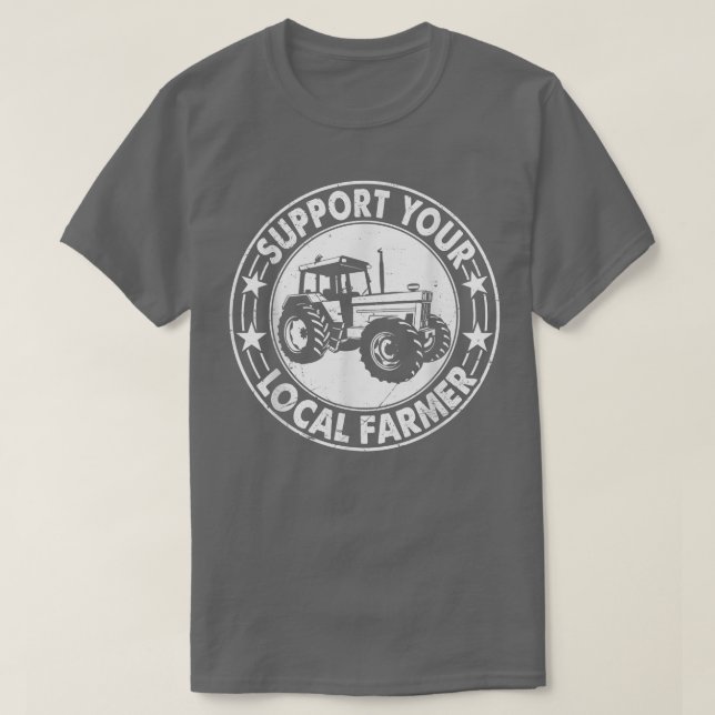 T-shirt Soutenez Votre Local Funky Farmer Grain Hommes Fem (Design devant)