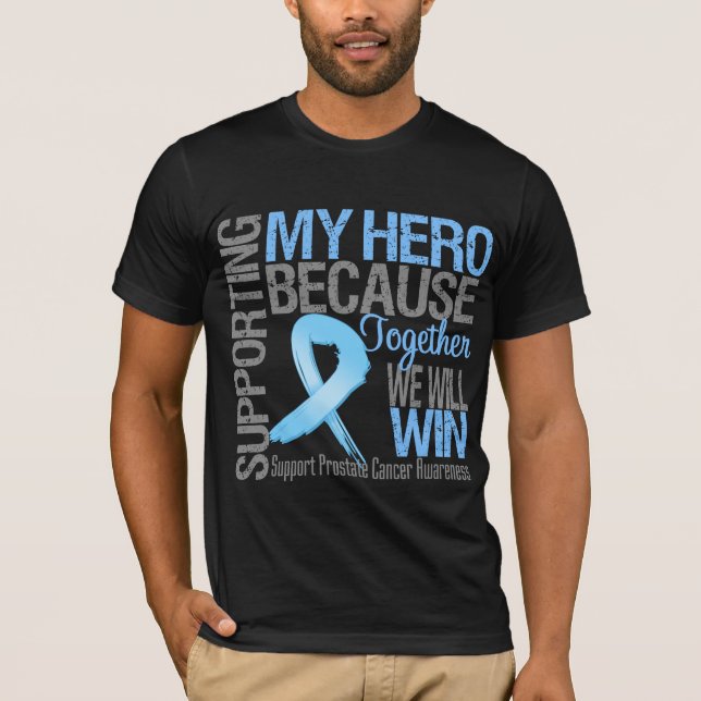 T-shirt Soutenir mon héros - Sensibilisation au cancer de  (Devant)