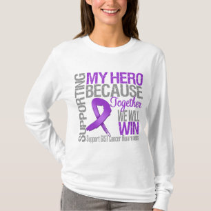 T-shirt Soutenir mon héros - Sensibilisation au cancer du