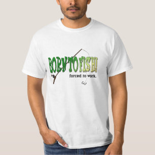 T-shirt Soutenu pour pêcher ! Forcé à travailler. T-shi
