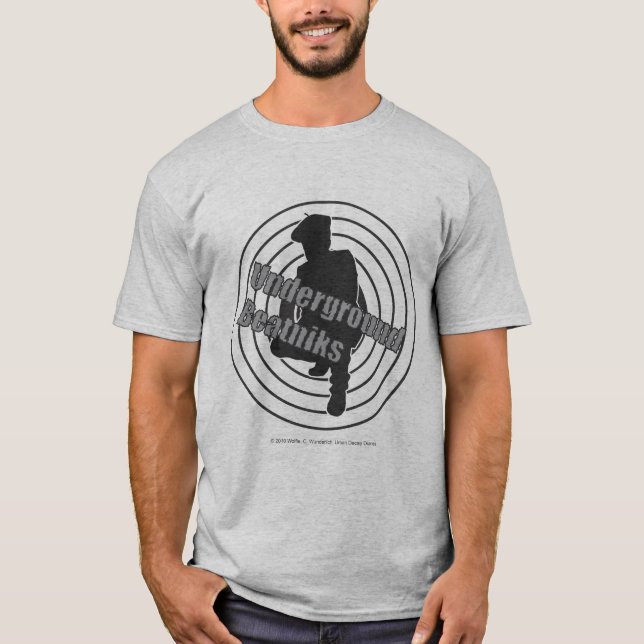 T-shirt souterrain de gris de beatniks (Devant)