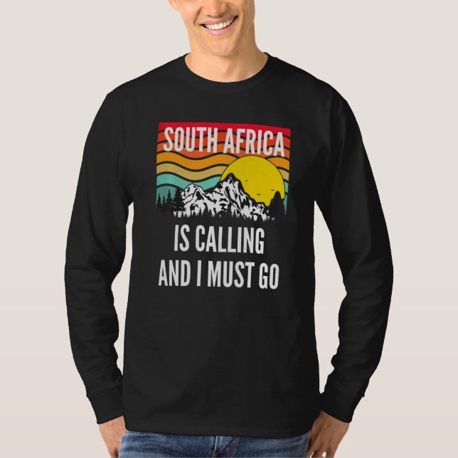 T-shirt South Africa Is Calling And I Must Go, Wavy Sunset (Devant)