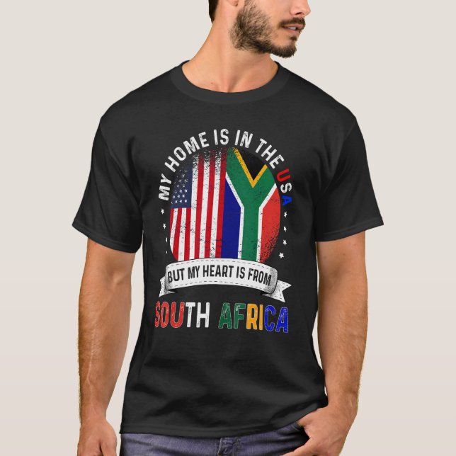 T-shirt South African American Patriot Heart (Coeur patrio (Devant)