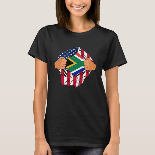 T-shirt South African Blood Inside Me American South Afric (Devant)