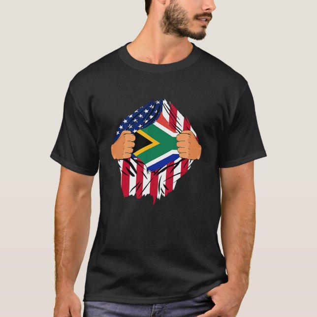 T-shirt South African Blood Inside Me American South Afric (Devant)
