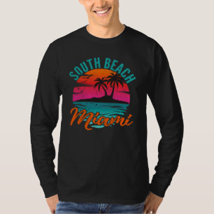 T-shirt South Beach Florida Miami Sunset Vacances Rétro