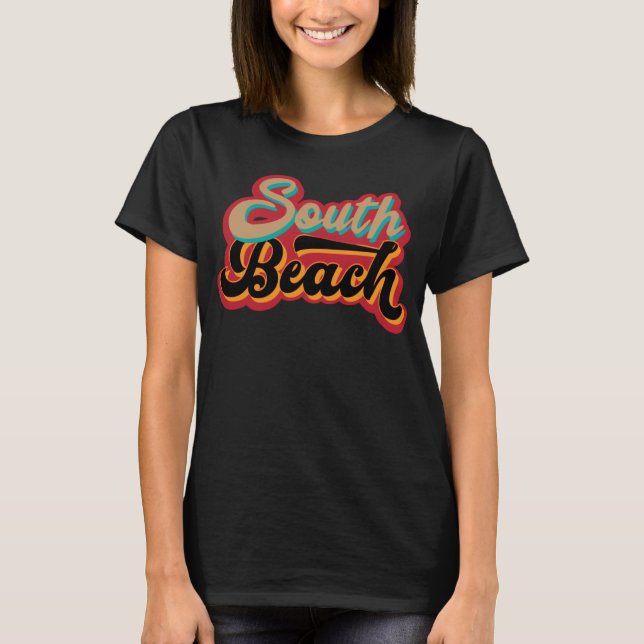 T-shirt South Beach Miami Floride rétro (Devant)