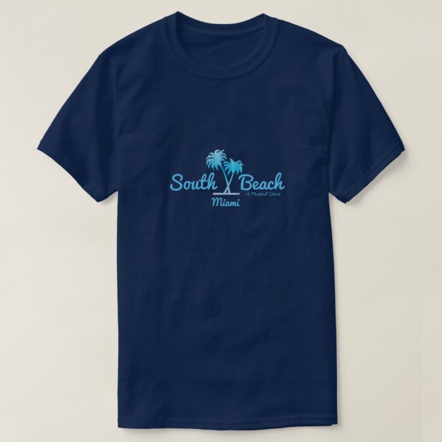 T-shirt South Beach (palmiers) - A MisterP Shirt (Design devant)