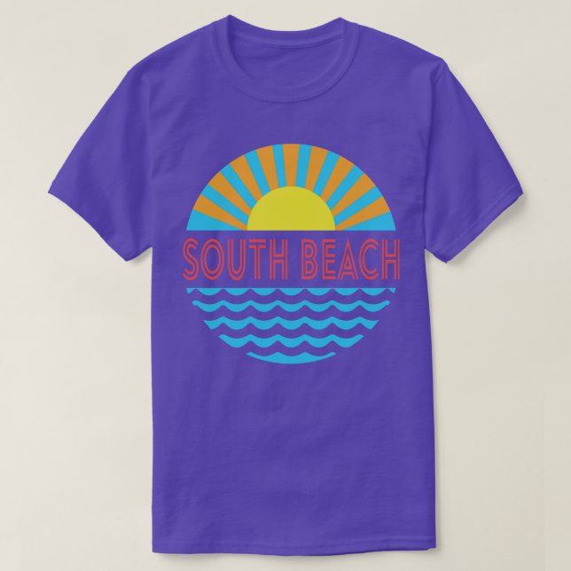 T-shirt South Beach Sun Et Waves (Design devant)