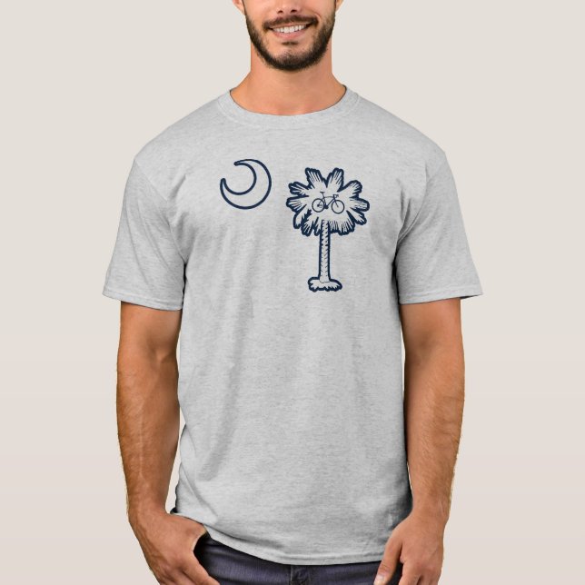 T-shirt South Carolina Flag Palm Tree Bike (Devant)