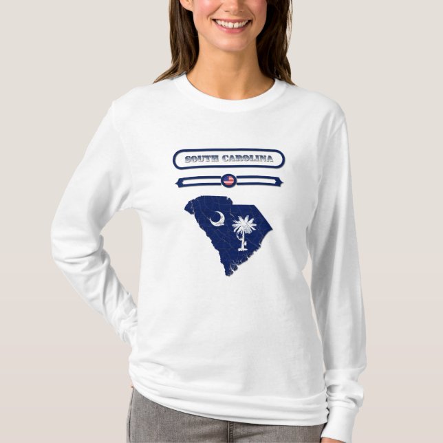 T-SHIRT SOUTH CAROLINA MAP, SOUTH CAROLINA. SAMER BRASIL (Devant)