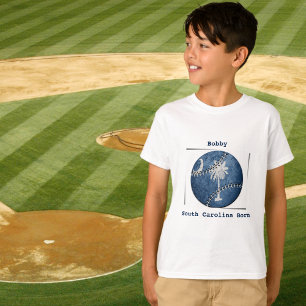 T-shirt South Carolina SC Born Sports Baseball Enfants