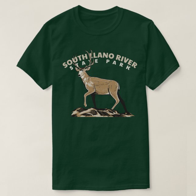 T-shirt South Llano River State Park Texas Roaming Deer 1 (Design devant)