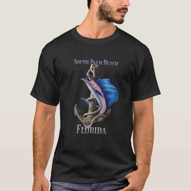 T-shirt South Palm Beach Floride Espadon Marlin Ocean Fi (Devant)