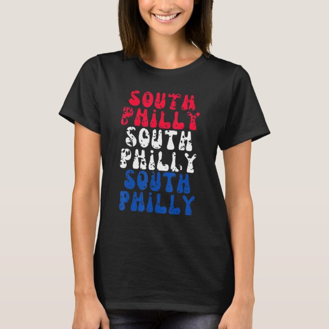 T-shirt South Philly Ville de fraternité amour patriotique (Devant)