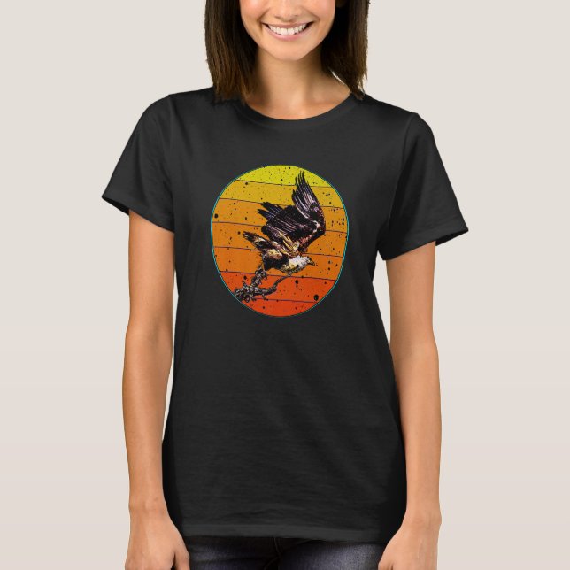 T-shirt Southern African Fishing Eagle Sunset Silhouette B (Devant)