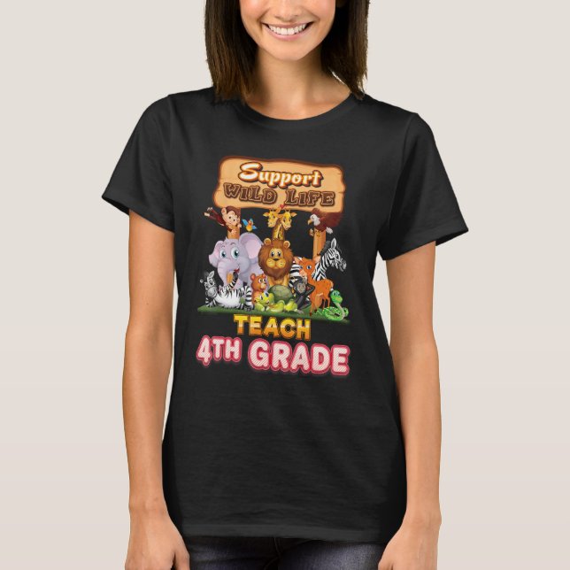 T-shirt Soutien à la faune Enseignant de 4e année Ki (Devant)