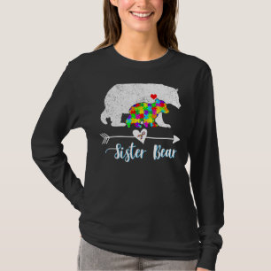 T-shirt Soutien à l'ours soeur Autiste Adultes Autisme Aut