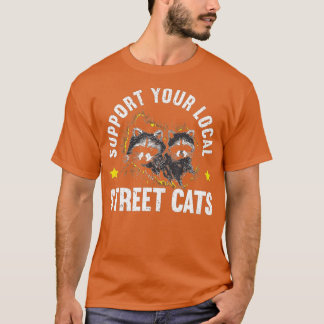 T-shirt Soutien à votre chat de rue Panda Raccoon