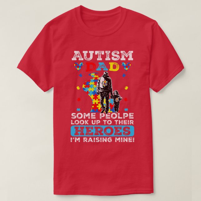 T-shirt soutien autisme fier père sensibilisation sur l'au (Design devant)