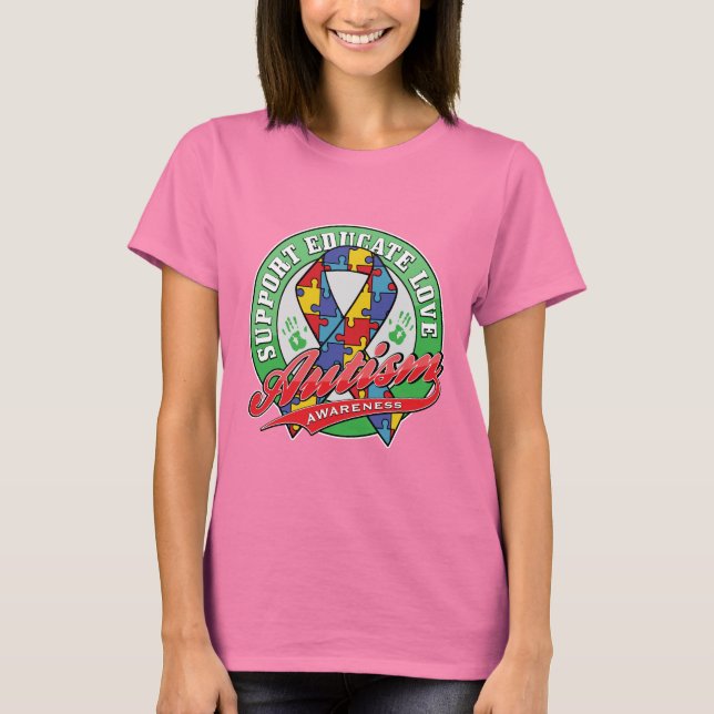 T-shirt Soutien autiste - Éduquer - Amour (Devant)