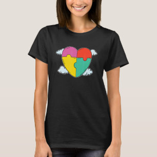 T-shirt Soutien autistique Heart Cloud Asperger Autisme