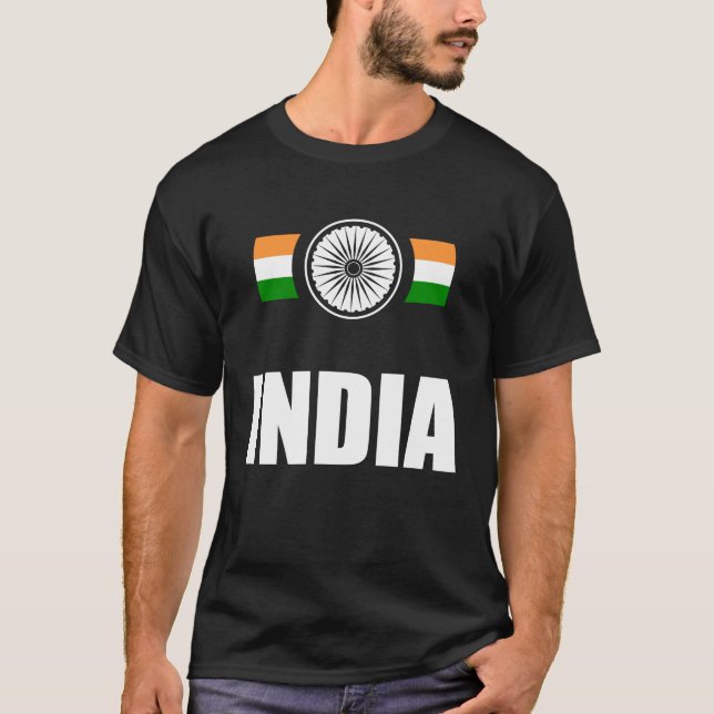 T-shirt Soutien-cricket indien Jersey Inde Ventilateur de  (Devant)