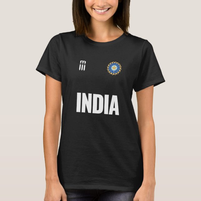 T-shirt Soutien-cricket indien Jersey Inde Ventilateur de  (Devant)