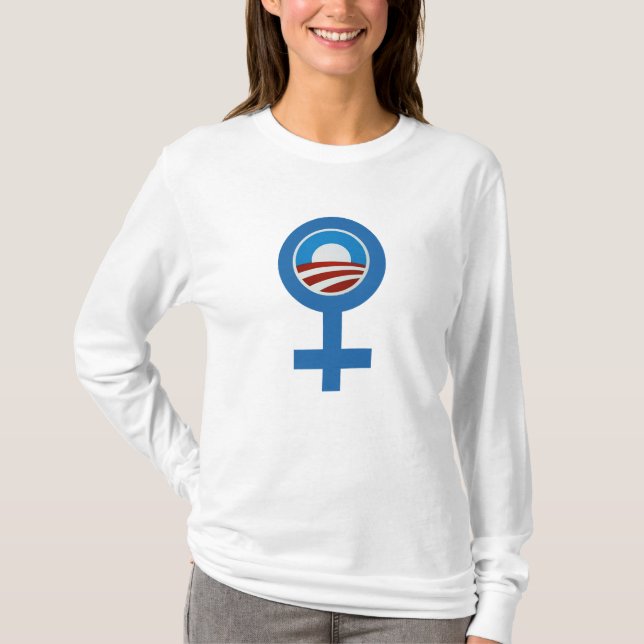 T-shirt Soutien des symboles de femmes/Obama de Barack (Devant)