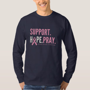 T-shirt soutien du cancer du sein espoir prier Long Sleeve
